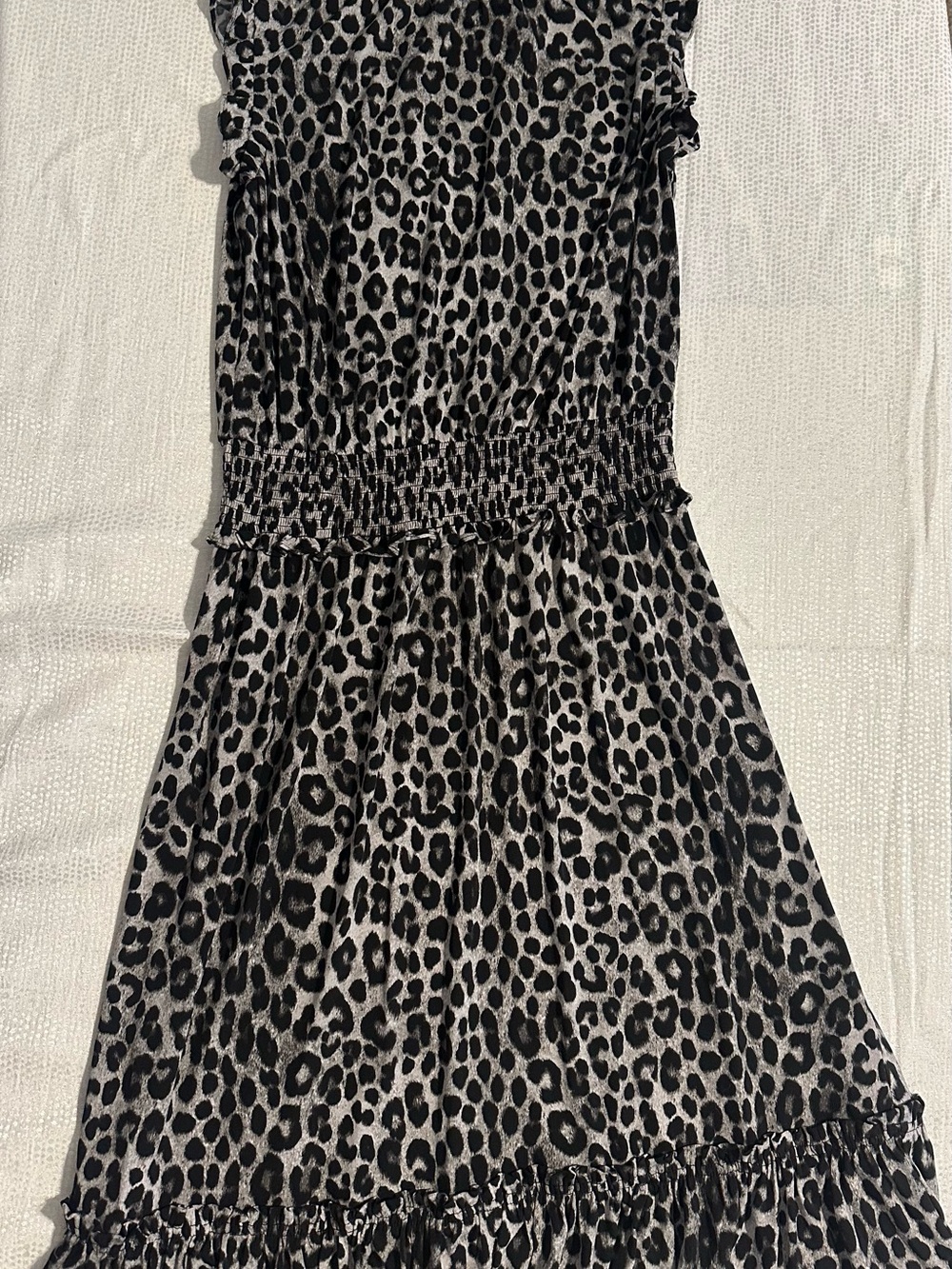 MICHAEL Michael Kors Girls' Black & Cream Leopard Smocked Dress